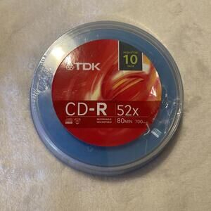 TDK COLOR DATA CD-R 10pack 700MB 80MINS CD Spindle Pack